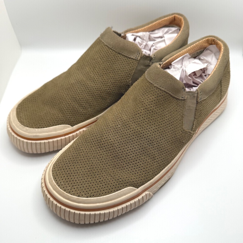 Tommy Bahama Speakeasy Dark Khaki Perforated Slip On Loafer Casual Shoes Size 7